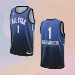 Maglia All Star 2023 New Orleans Pelicans Zion Williamson NO 1 Blu