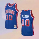 Maglia Detroit Pistons Dennis Rodman NO 10 Mitchell & Ness 1988-89 Blu