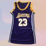Maglia Donna Los Angeles Lakers LeBron James NO 23 Viola