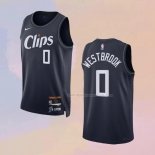 Maglia Los Angeles Clippers Russell Westbrook NO 0 Citta 2023-24 Blu