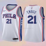 Maglia Bambino Philadelphia 76ers Joel Embiid NO 21 2017-18 Bianco
