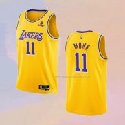 Maglia Los Angeles Lakers Malik Monk NO 11 75th Anniversary 2021-22 Giallo