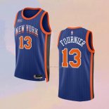 Maglia New York Knicks Evan Fournier NO 13 Citta 2023-24 Blu