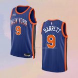 Maglia New York Knicks RJ Barrett NO 9 Citta 2023-24 Blu