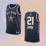 Maglia All Star 2024 Philadelphia 76ers Joel Embiid NO 21 Blu