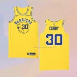 Maglia Golden State Warriors Stephen Curry NO 30 Hardwood Classic Autentico Giallo