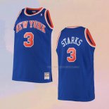 Maglia New York Knicks John Starks NO 3 Mitchell & Ness Hardwood Classics Blu