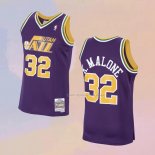 Maglia Utah Jazz Karl Malone NO 32 Mitchell & Ness 1991-92 Viola
