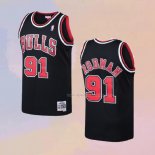 Maglia Chicago Bulls Dennis Rodman NO 91 Mitchell & Ness Nero