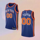 Maglia New York Knicks Jacob Toppin NO 00 Citta 2023-24 Blu