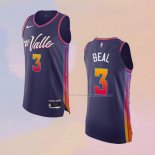 Maglia Phoenix Suns Bradley Beal NO 3 Citta Autentico 2023-24 Viola