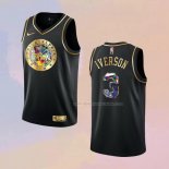 Maglia Golden Edition Philadelphia 76ers Allen Iverson NO 3 2021-22 Nero