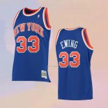 Maglia New York Knicks Patrick Ewing NO 33 Mitchell & Ness 1991-92 Blu