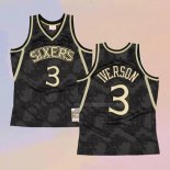 Maglia Philadelphia 76ers Allen Iverson NO 3 Mitchell & Ness 1996-97 Nero