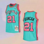 Maglia San Antonio Spurs Tim Duncan NO 21 Mitchell & Ness 1998-99 Verde