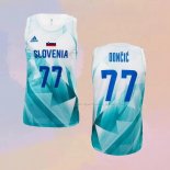 Maglia Slovenia Luka Doncic NO 77 Tokyo 2021 Bianco