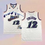 Maglia Utah Jazz John Stockton NO 12 Throwback Bianco