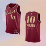 Maglia Cleveland Cavaliers Darius Garland NO 10 Citta 2023-24 Rosso