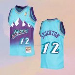 Maglia Utah Jazz John Stockton NO 12 Mitchell & Ness 1996-97 Blu