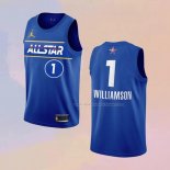 Maglia All Star 2021 New Orleans Pelicans Zion Williamson NO 1 Blu