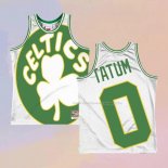 Maglia Boston Celtics Jayson Tatum NO 0 Mitchell & Ness Big Face Bianco