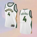 Maglia Boston Celtics Jrue Holiday NO 4 Citta 2023-24 Bianco