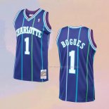 Maglia Charlotte Hornets Muggsy Bogues NO 1 Mitchell & Ness 1994-95 Viola