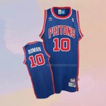 Maglia Detroit Pistons Dennis Rodman NO 10 Throwback Blu