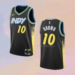 Maglia Indiana Pacers Kendall Brown NO 10 Citta 2023-24 Nero