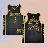 Maglia Los Angeles Lakers Kobe Bryant NO 8 24 Retirement Nero