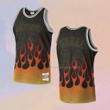 Maglia Los Angeles Lakers Shaquille O'neal NO 34 Flames Nero