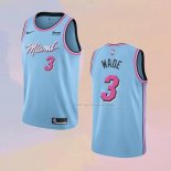Maglia Miami Heat Dwyane Wade NO 3 Citta Blu
