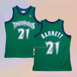 Maglia Minnesota Timberwolves Kevin Garnett NO 21 Hardwood Classics Throwback 1997-98 Verde