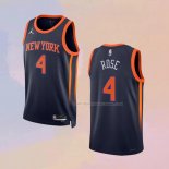 Maglia New York Knicks Derrick Rose NO 4 Statement 2022-23 Nero