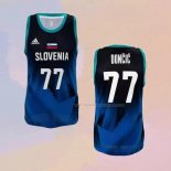 Maglia Slovenia Luka Doncic NO 77 Tokyo 2021 Blu2