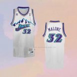 Maglia Utah Jazz Karl Malone NO 32 Throwback Bianco