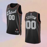 Maglia Detroit Pistons Personalizzate Citta 2023-24 Nero