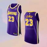 Maglia Los Angeles Lakers LeBron James NO 23 Statement Autentico Viola