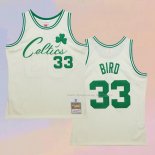 Maglia Boston Celtics Larry Bird NO 33 Mitchell & Ness Chainstitch Crema