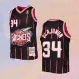 Maglia Houston Rockets Hakeem Olajuwon NO 34 Mitchell & Ness 1996-97 Nero