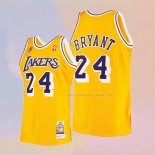 Maglia Los Angeles Lakers Kobe Bryant NO 24 60th Anniversary Mitchell & Ness 2007-08 Giallo