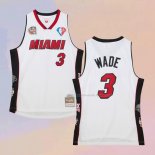 Maglia Miami Heat Dwyane Wade NO 3 Mitchell & Ness 2003-19 Bianco
