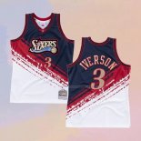 Maglia Philadelphia 76ers Allen Iverson NO 3 Mitchell & Ness 1997-98 Nero