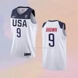 Maglia USA Jaylen Brown 2019 FIBA Basketball World Cup Bianco