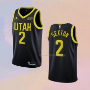 Maglia Utah Jazz Collin Sexton NO 2 Statement 2022-23 Nero