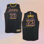 Maglia Bambino Los Angeles Lakers LeBron James NO 23 Earned 2021-22 Nero