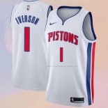 Maglia Detroit Pistons Allen Iverson NO 1 Association Bianco