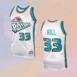 Maglia Detroit Pistons Grant Hill NO 33 Mitchell & Ness 1998-99 Bianco
