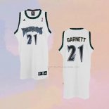 Maglia Minnesota Timberwolves Kevin Garnett NO 21 Throwback Bianco