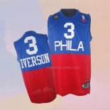Maglia Philadelphia 76ers Allen Iverson NO 3 Throwback Blu Rosso